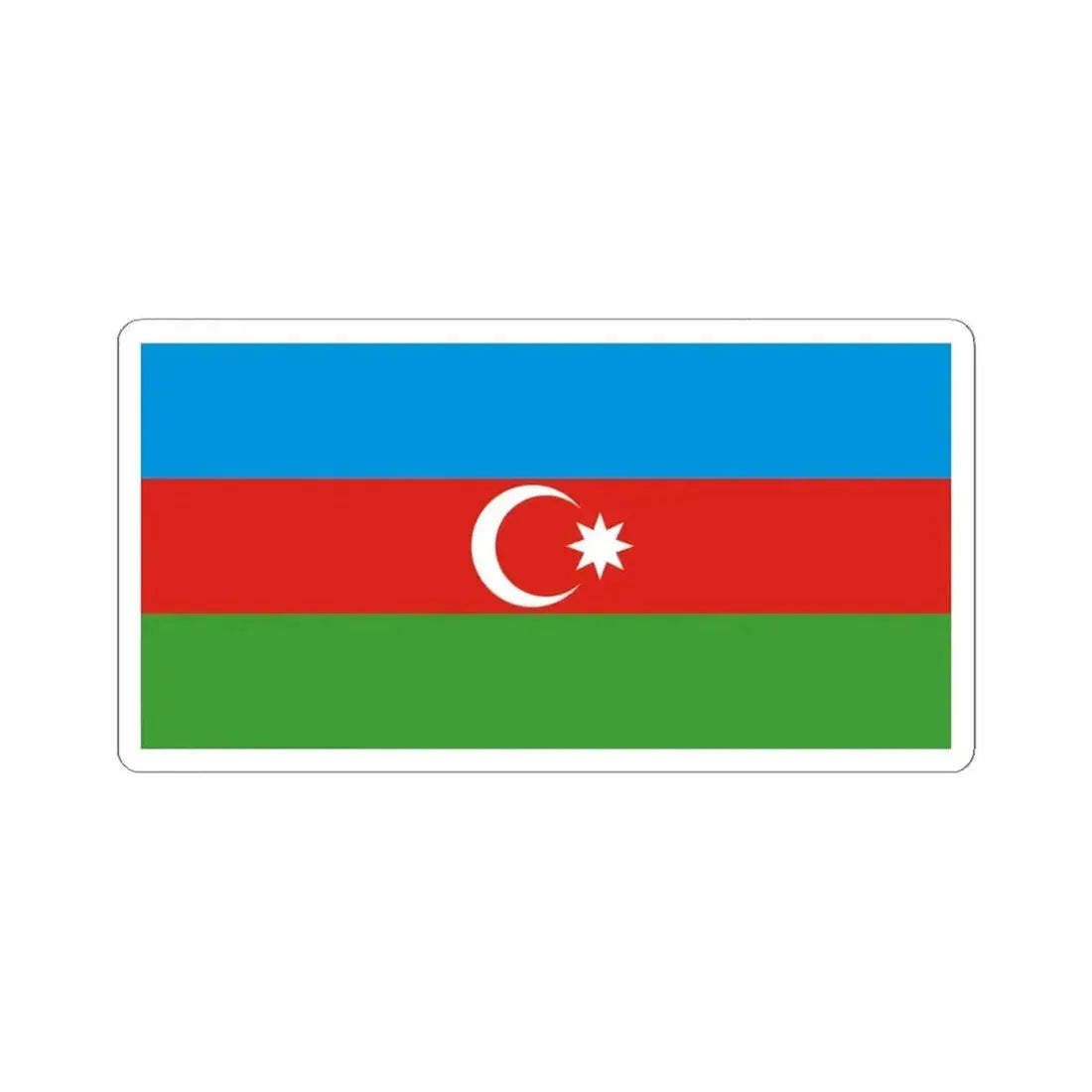 Flag of Azerbaijan darker colors (Azerbaijan) STICKER Vinyl Kiss-Cut Decal 4 Inch White - The Sticker Space