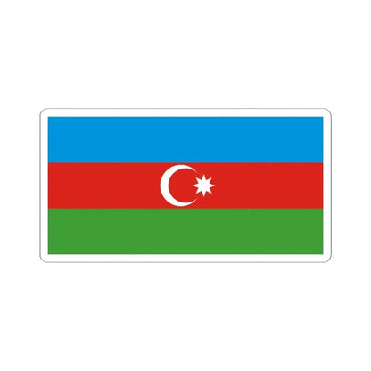 Flag of Azerbaijan darker colors (Azerbaijan) STICKER Vinyl Kiss-Cut Decal 4 Inch White - The Sticker Space