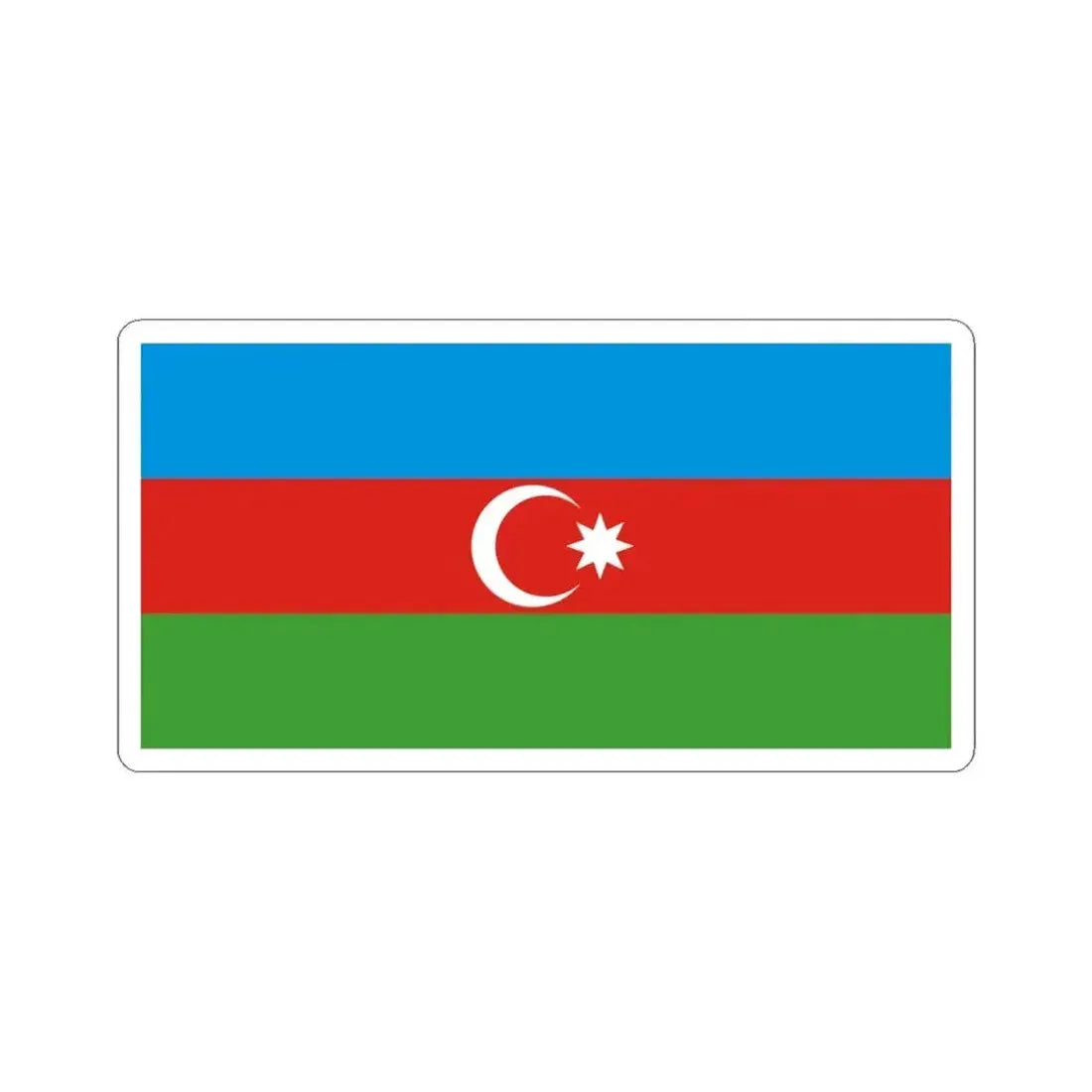 Flag of Azerbaijan darker colors (Azerbaijan) STICKER Vinyl Kiss-Cut Decal 6 Inch White - The Sticker Space