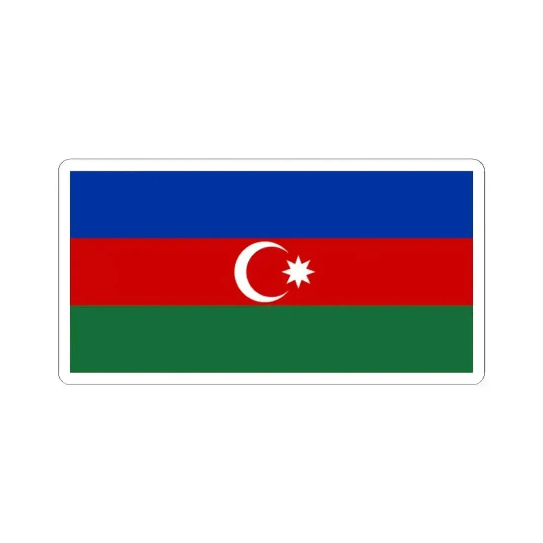 Flag of Azerbaijan Soviet colors (Azerbaijan) STICKER Vinyl Kiss-Cut Decal 2 Inch White - The Sticker Space