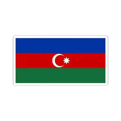 Flag of Azerbaijan Soviet colors (Azerbaijan) STICKER Vinyl Kiss-Cut Decal 2 Inch White - The Sticker Space