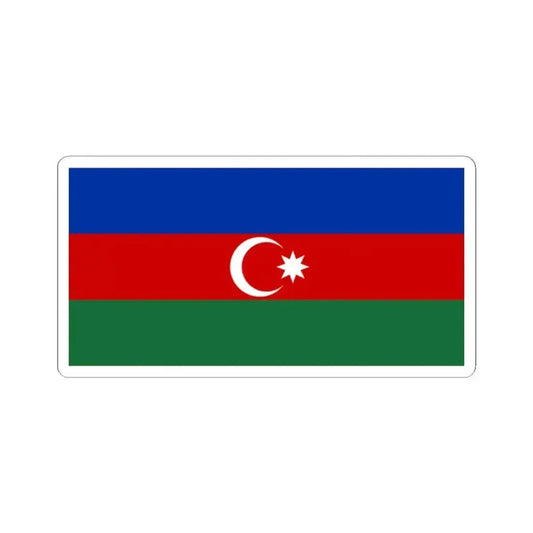 Flag of Azerbaijan Soviet colors (Azerbaijan) STICKER Vinyl Kiss-Cut Decal 2 Inch White - The Sticker Space