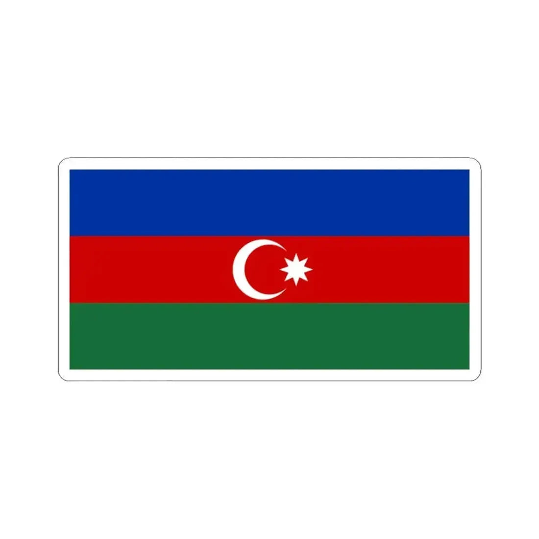 Flag of Azerbaijan Soviet colors (Azerbaijan) STICKER Vinyl Kiss-Cut Decal 3 Inch White - The Sticker Space