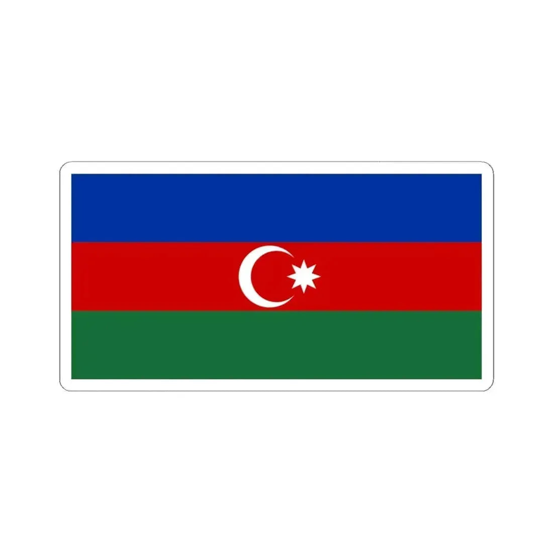 Flag of Azerbaijan Soviet colors (Azerbaijan) STICKER Vinyl Kiss-Cut Decal 4 Inch White - The Sticker Space