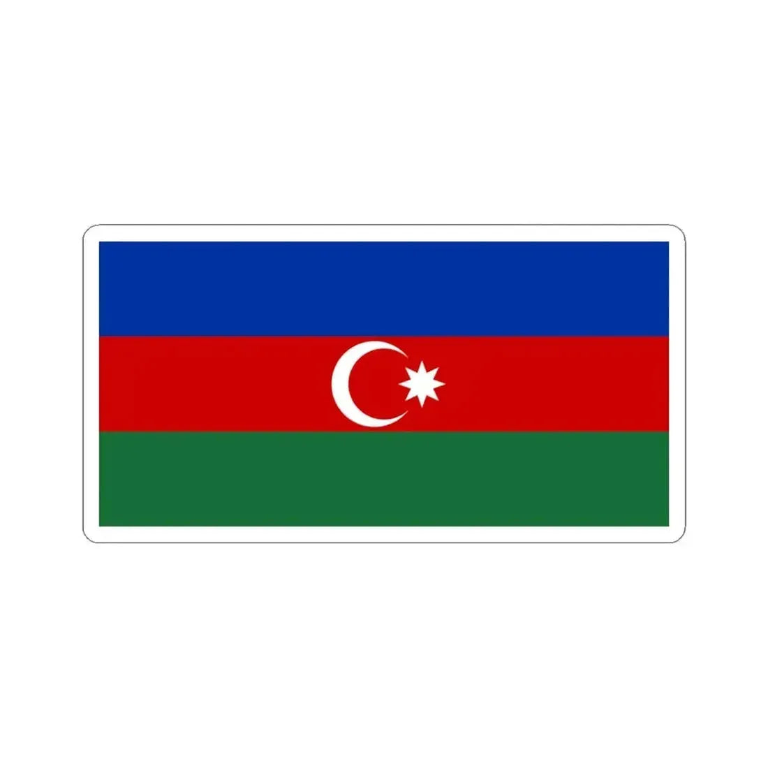 Flag of Azerbaijan Soviet colors (Azerbaijan) STICKER Vinyl Kiss-Cut Decal 6 Inch White - The Sticker Space