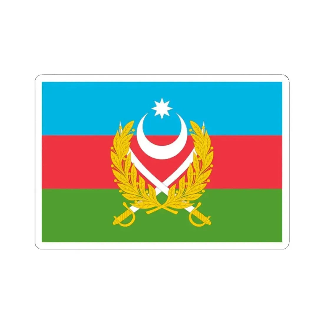 Flag of Azerbaijani Land Forces (Azerbaijan) STICKER Vinyl Kiss-Cut Decal 2 Inch White - The Sticker Space