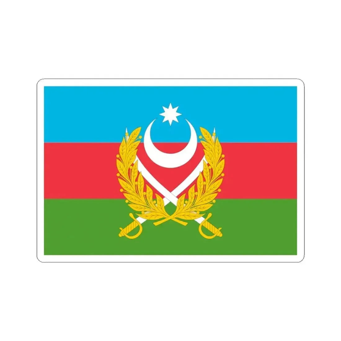 Flag of Azerbaijani Land Forces (Azerbaijan) STICKER Vinyl Kiss-Cut Decal 3 Inch White - The Sticker Space