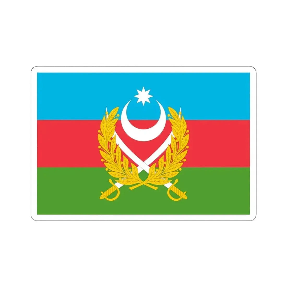 Flag of Azerbaijani Land Forces (Azerbaijan) STICKER Vinyl Kiss-Cut Decal 4 Inch White - The Sticker Space