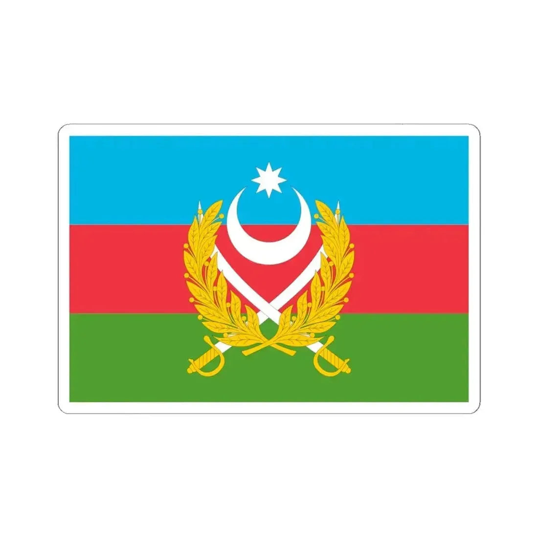Flag of Azerbaijani Land Forces (Azerbaijan) STICKER Vinyl Kiss-Cut Decal 6 Inch White - The Sticker Space