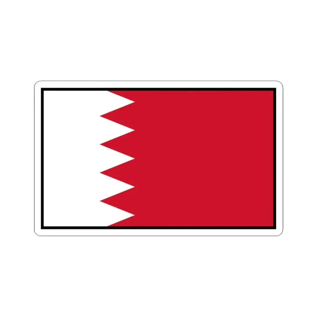 Flag of Bahrain bordered (Bahrain) STICKER Vinyl Kiss-Cut Decal 3 Inch White - The Sticker Space