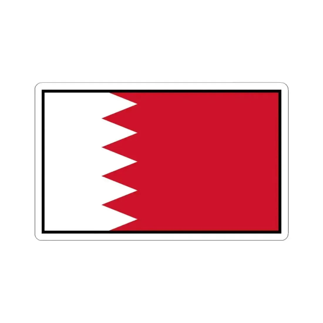 Flag of Bahrain bordered (Bahrain) STICKER Vinyl Kiss-Cut Decal 4 Inch White - The Sticker Space