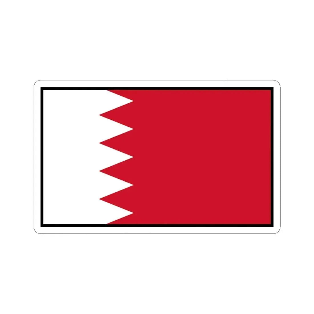 Flag of Bahrain bordered (Bahrain) STICKER Vinyl Kiss-Cut Decal 6 Inch White - The Sticker Space