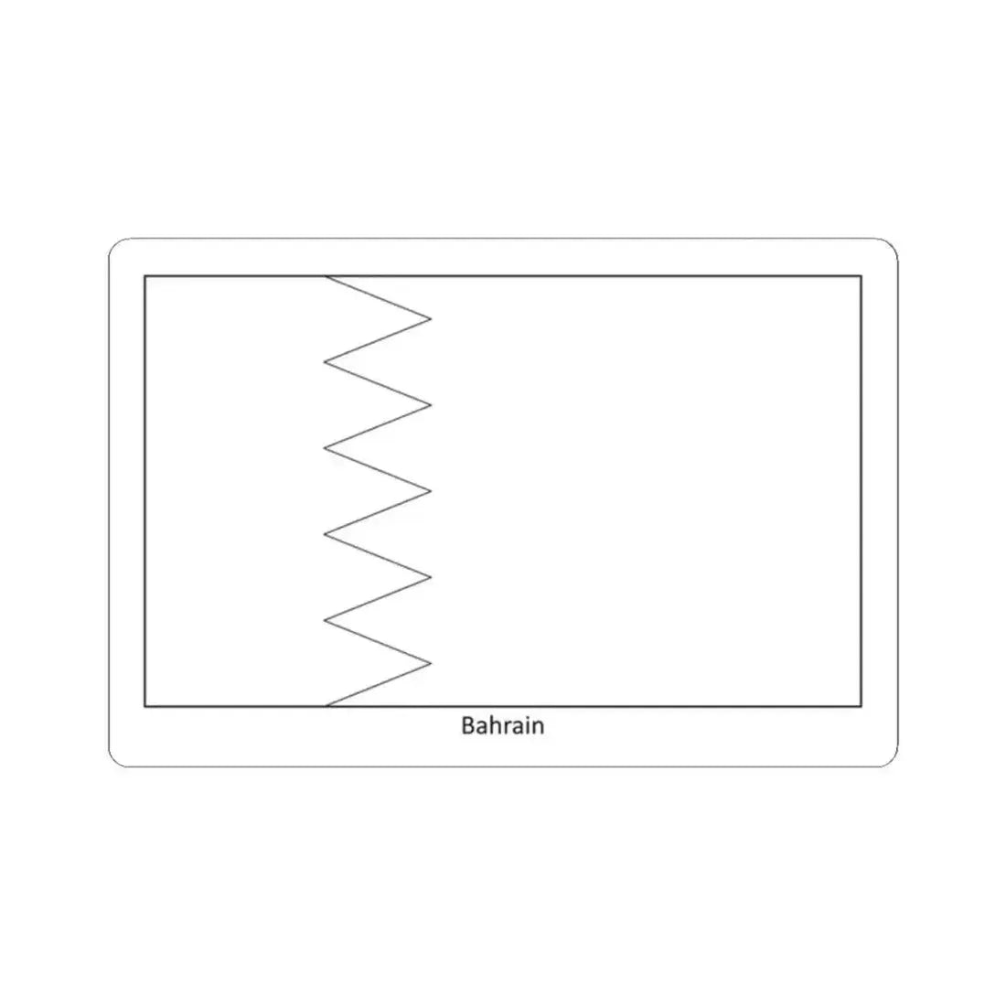 Flag of Bahrain colouring page (Bahrain) STICKER Vinyl Kiss-Cut Decal 2 Inch White - The Sticker Space