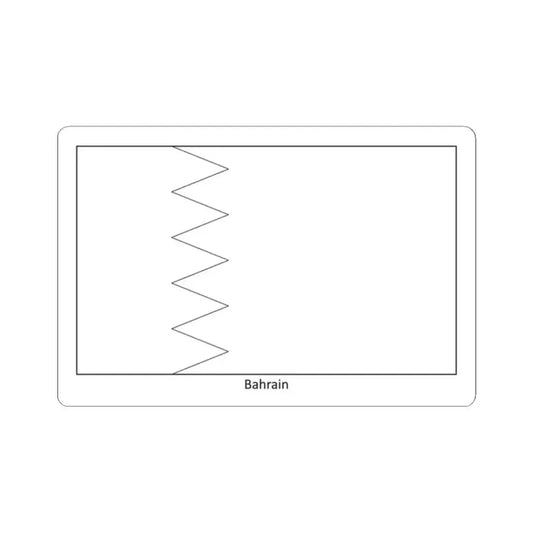 Flag of Bahrain colouring page (Bahrain) STICKER Vinyl Kiss-Cut Decal 2 Inch White - The Sticker Space
