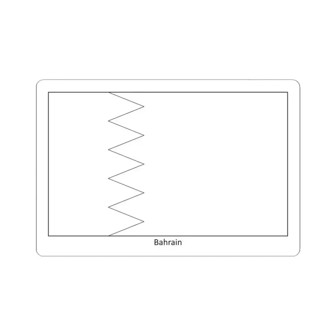 Flag of Bahrain colouring page (Bahrain) STICKER Vinyl Kiss-Cut Decal 3 Inch White - The Sticker Space