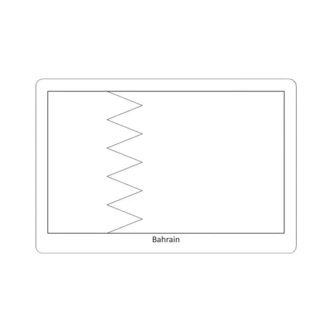 Flag of Bahrain colouring page (Bahrain) STICKER Vinyl Kiss-Cut Decal 4 Inch White - The Sticker Space