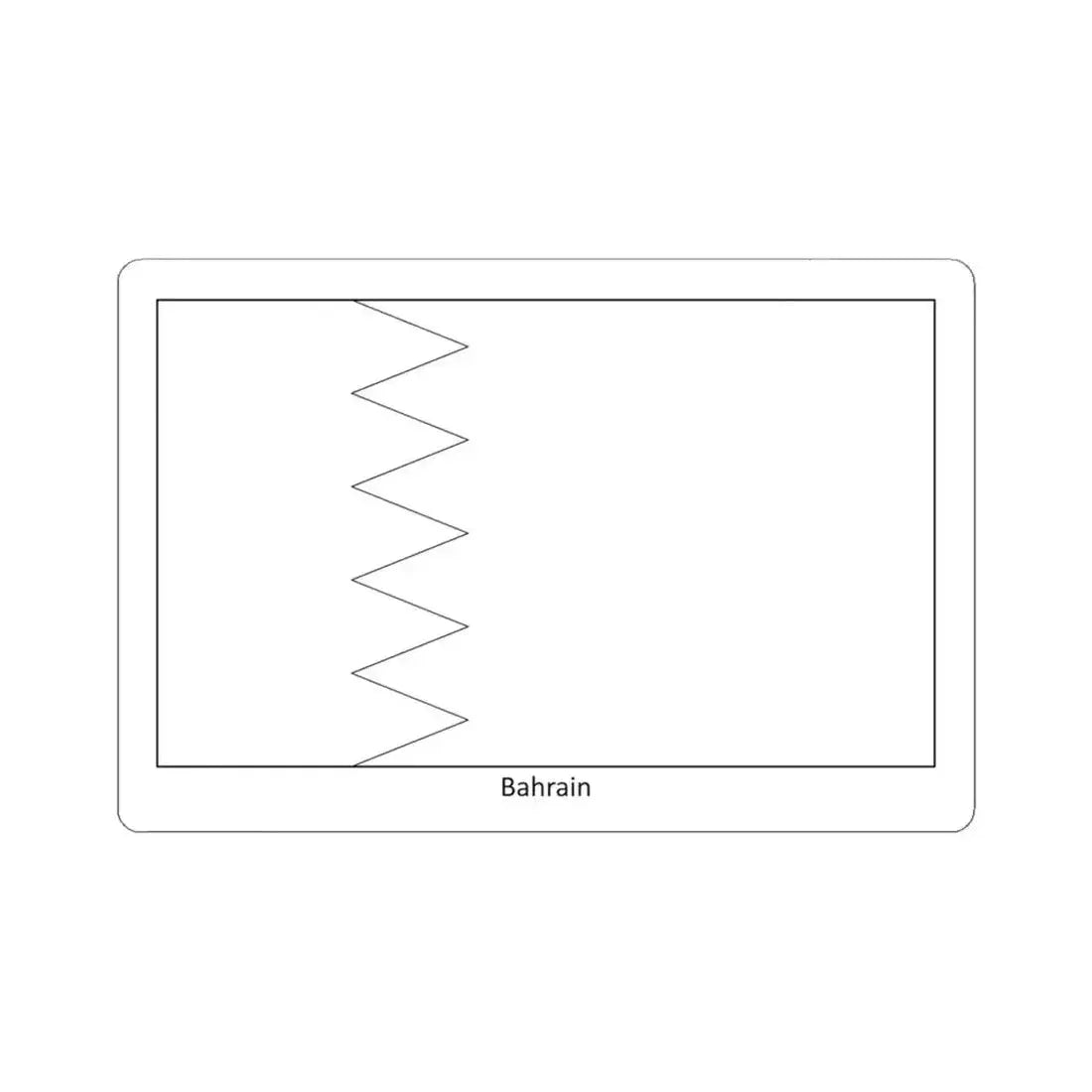 Flag of Bahrain colouring page (Bahrain) STICKER Vinyl Kiss-Cut Decal 6 Inch White - The Sticker Space