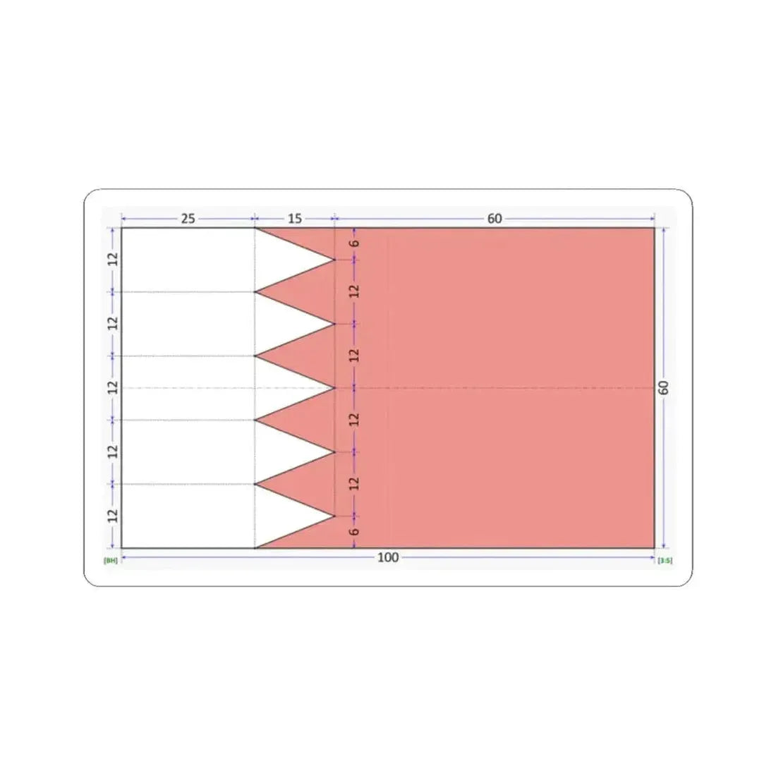 Flag of Bahrain construction sheet (Bahrain) STICKER Vinyl Kiss-Cut Decal 2 Inch White - The Sticker Space