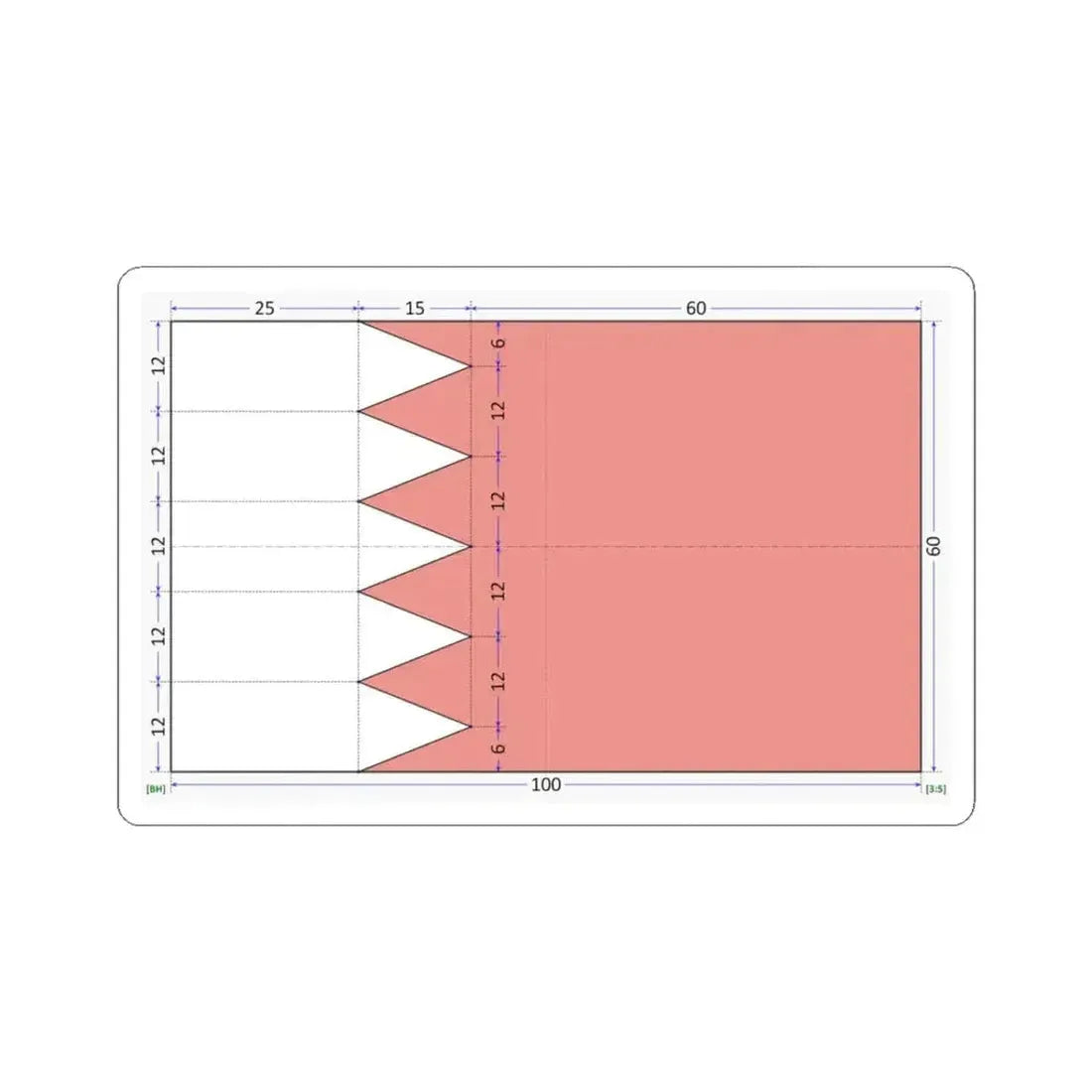 Flag of Bahrain construction sheet (Bahrain) STICKER Vinyl Kiss-Cut Decal 3 Inch White - The Sticker Space