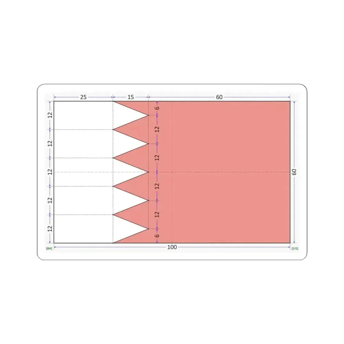 Flag of Bahrain construction sheet (Bahrain) STICKER Vinyl Kiss-Cut Decal 4 Inch White - The Sticker Space