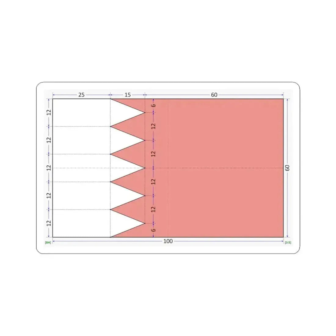 Flag of Bahrain construction sheet (Bahrain) STICKER Vinyl Kiss-Cut Decal 6 Inch White - The Sticker Space