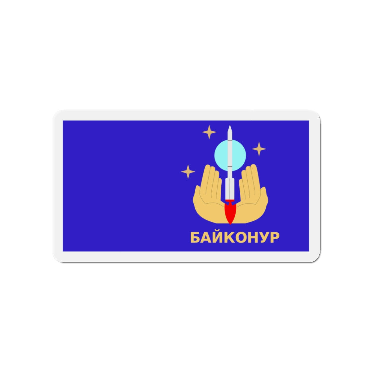 Flag of Baikonur Kazakhstan - Die-Cut Magnet-3" x 3"-The Sticker Space