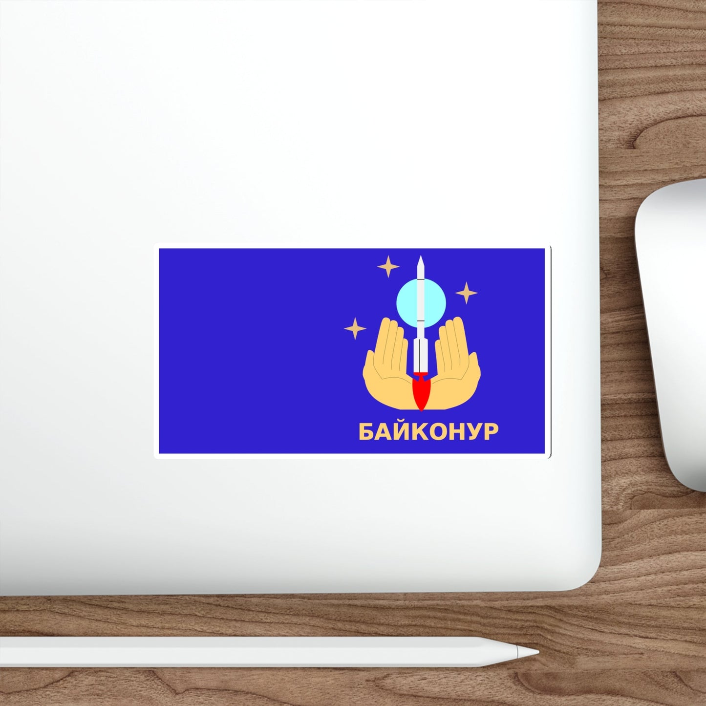 Flag of Baikonur Kazakhstan STICKER Vinyl Die-Cut Decal-The Sticker Space