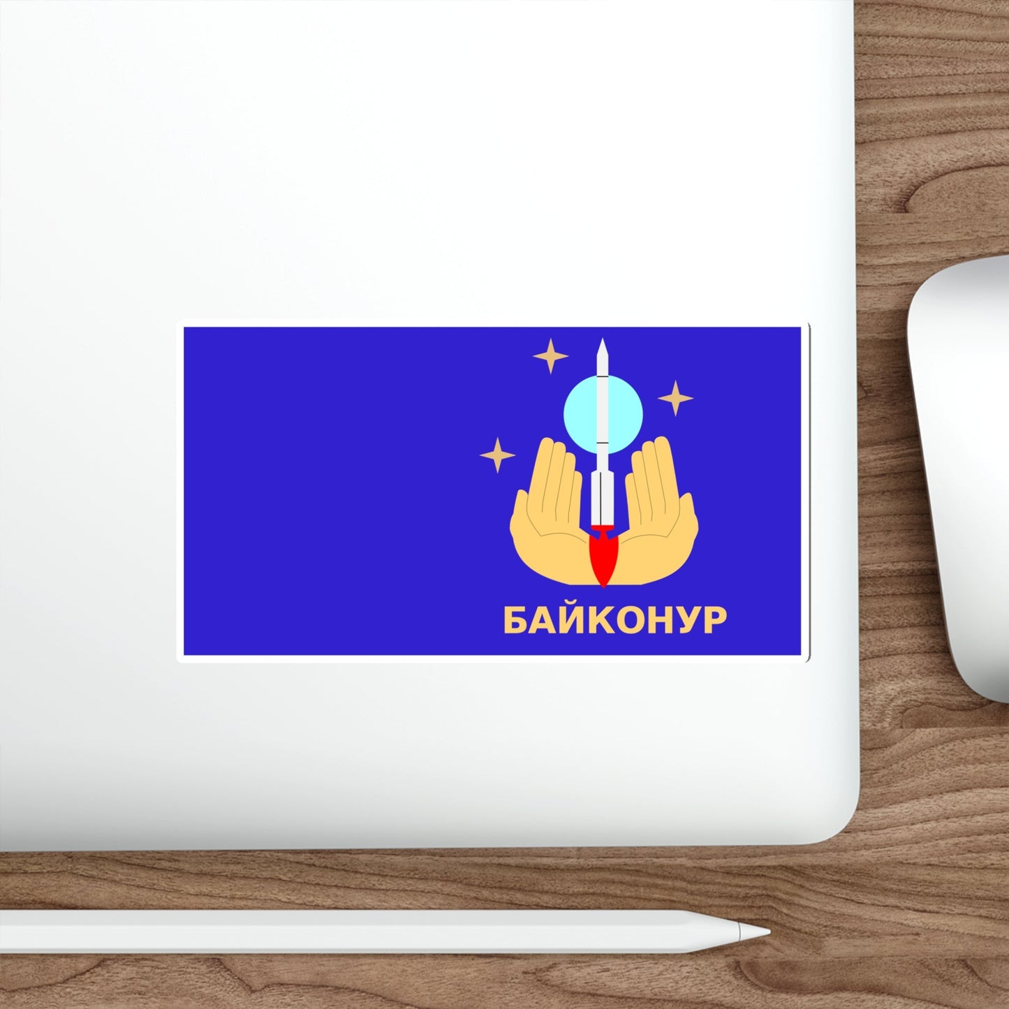 Flag of Baikonur Kazakhstan STICKER Vinyl Die-Cut Decal-The Sticker Space