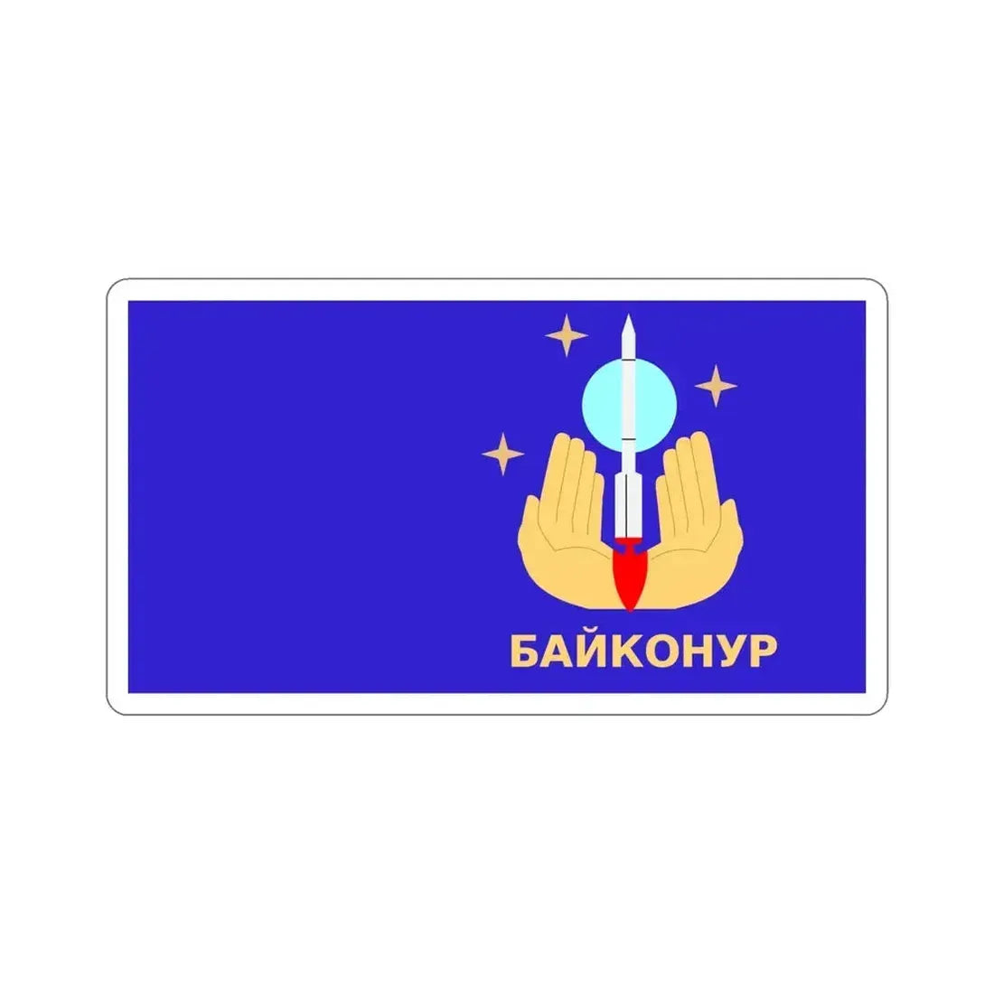 Flag of Baikonur Kazakhstan STICKER Vinyl Die-Cut Decal - The Sticker Space
