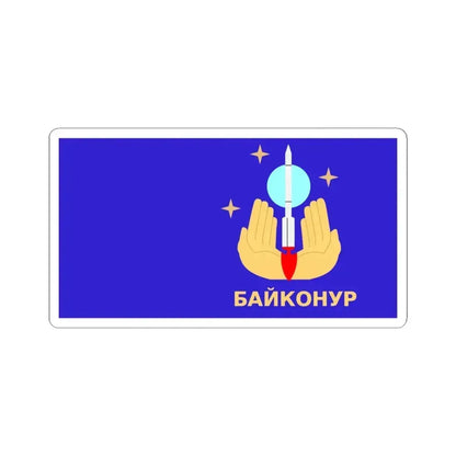 Flag of Baikonur Kazakhstan - STICKER Vinyl Kiss-Cut Decal 4 Inch White - The Sticker Space