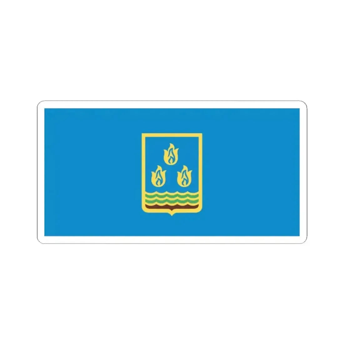 Flag of Baku Azerbaijan (Azerbaijan) STICKER Vinyl Kiss-Cut Decal 2 Inch White - The Sticker Space