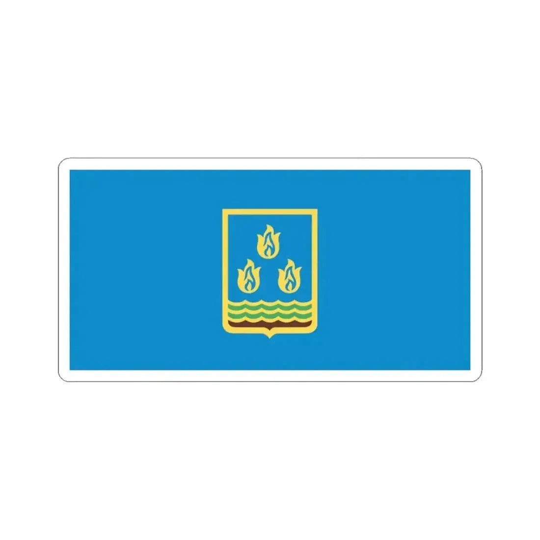 Flag of Baku Azerbaijan (Azerbaijan) STICKER Vinyl Kiss-Cut Decal 3 Inch White - The Sticker Space