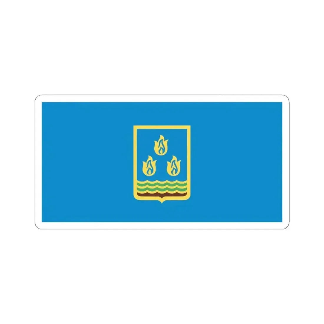 Flag of Baku Azerbaijan (Azerbaijan) STICKER Vinyl Kiss-Cut Decal 4 Inch White - The Sticker Space