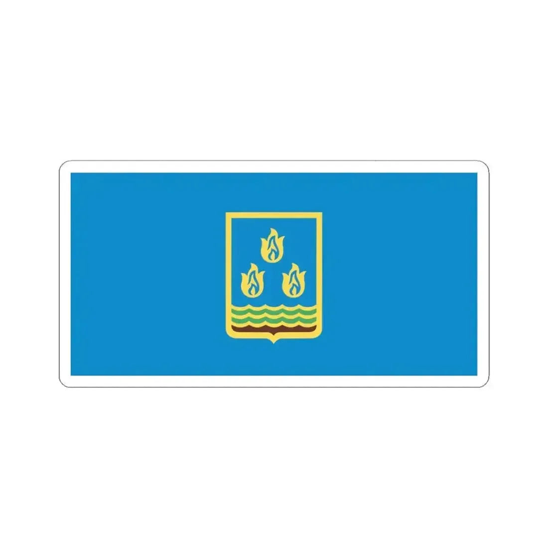 Flag of Baku Azerbaijan (Azerbaijan) STICKER Vinyl Kiss-Cut Decal 6 Inch White - The Sticker Space