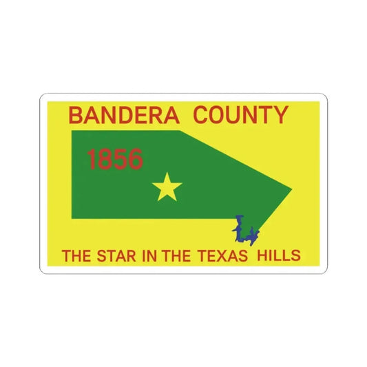Flag of Bandera County Texas (United States) STICKER Vinyl Kiss-Cut Decal 2 Inch White - The Sticker Space
