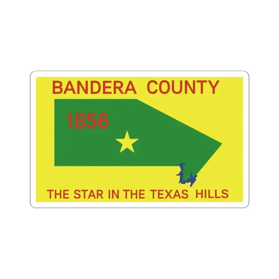 Flag of Bandera County Texas (United States) STICKER Vinyl Kiss-Cut Decal 3 Inch White - The Sticker Space