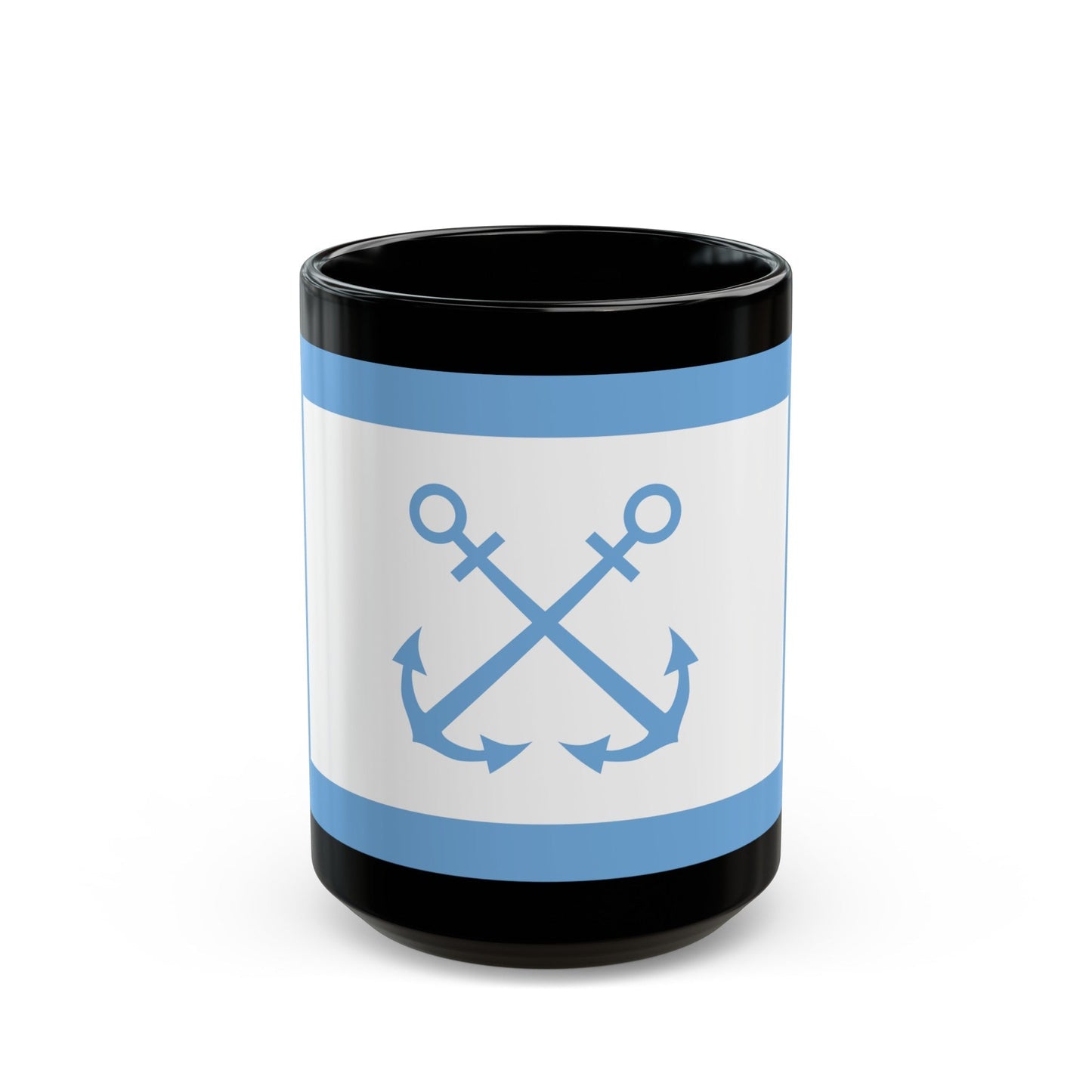 Flag of Bandera de Prefectura Naval Argentina - Black Coffee Mug-15oz-The Sticker Space