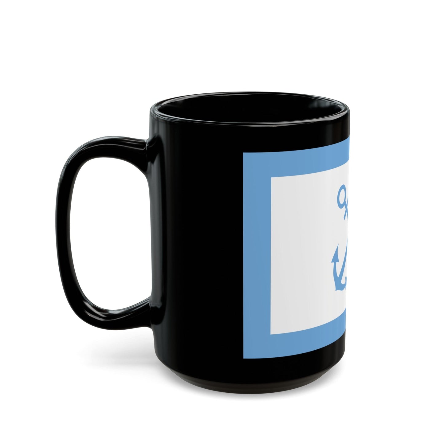 Flag of Bandera de Prefectura Naval Argentina - Black Coffee Mug-The Sticker Space