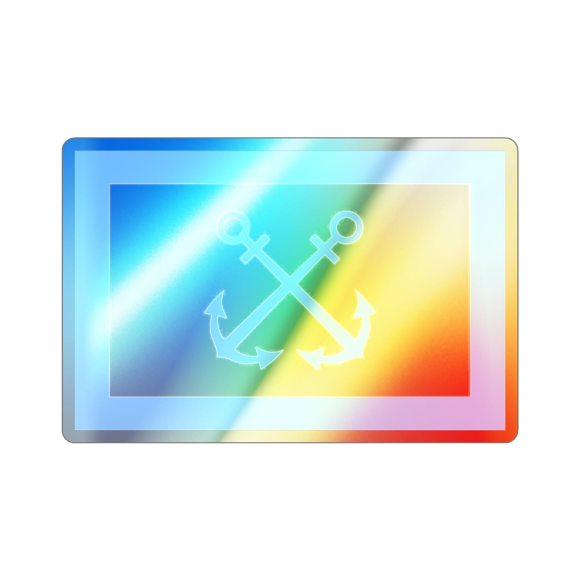 Flag of Bandera de Prefectura Naval Argentina Holographic STICKER Die-Cut Vinyl Decal-2" × 2"-The Sticker Space