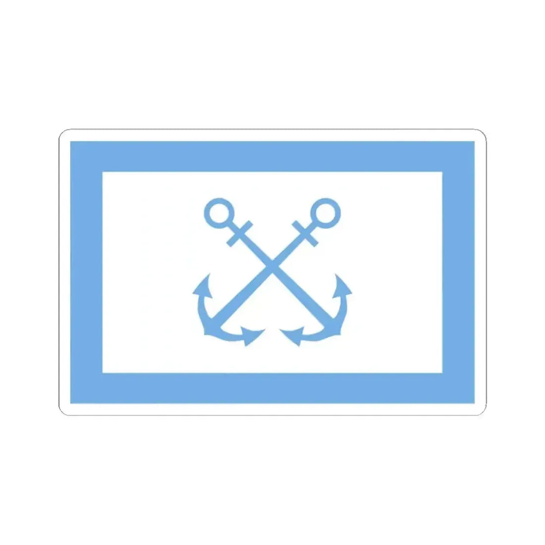 Flag of Bandera de Prefectura Naval Argentina - STICKER Vinyl Kiss-Cut Decal 2 Inch White - The Sticker Space