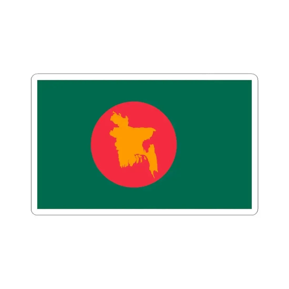 Flag of Bangladesh 1971 (Bangladesh) STICKER Vinyl Kiss-Cut Decal 3 Inch White - The Sticker Space