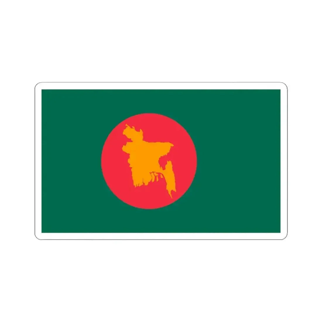 Flag of Bangladesh 1971 (Bangladesh) STICKER Vinyl Kiss-Cut Decal 4 Inch White - The Sticker Space