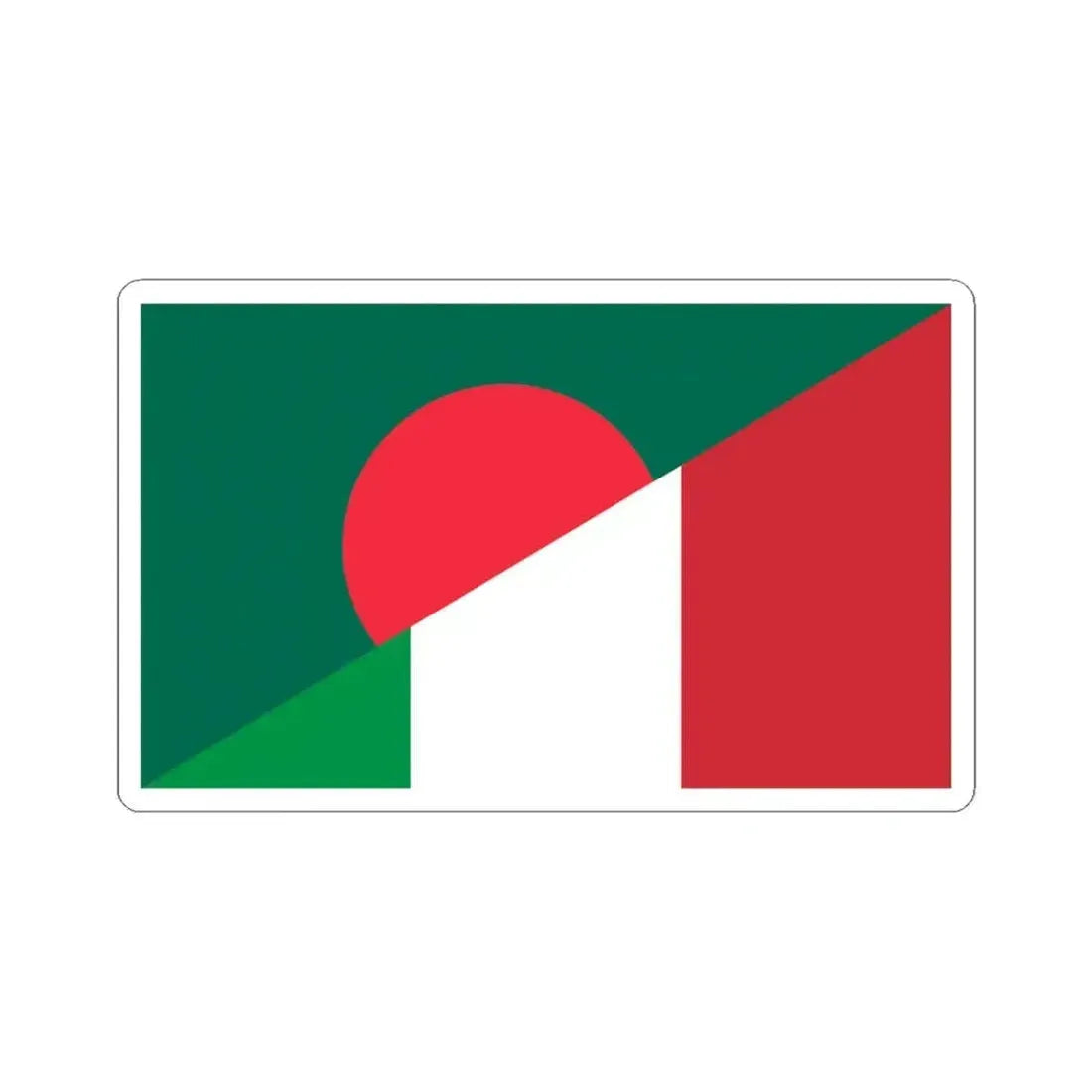 Flag of Bangladesh and Italy (Bangladesh) STICKER Vinyl Kiss-Cut Decal 3 Inch White - The Sticker Space