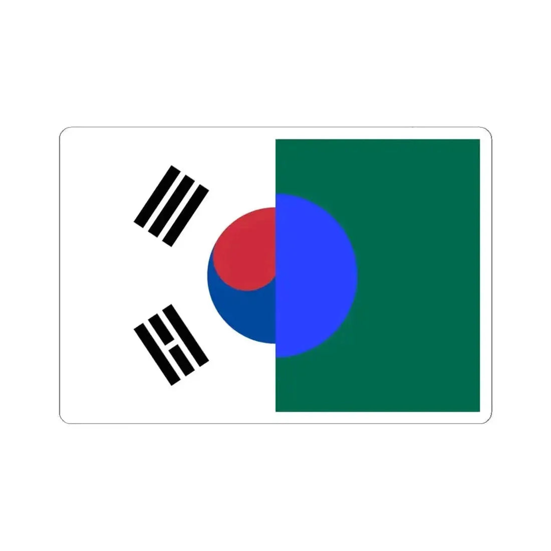 Flag of Bangladesh and South Korea (Bangladesh) STICKER Vinyl Kiss-Cut Decal 6 Inch White - The Sticker Space