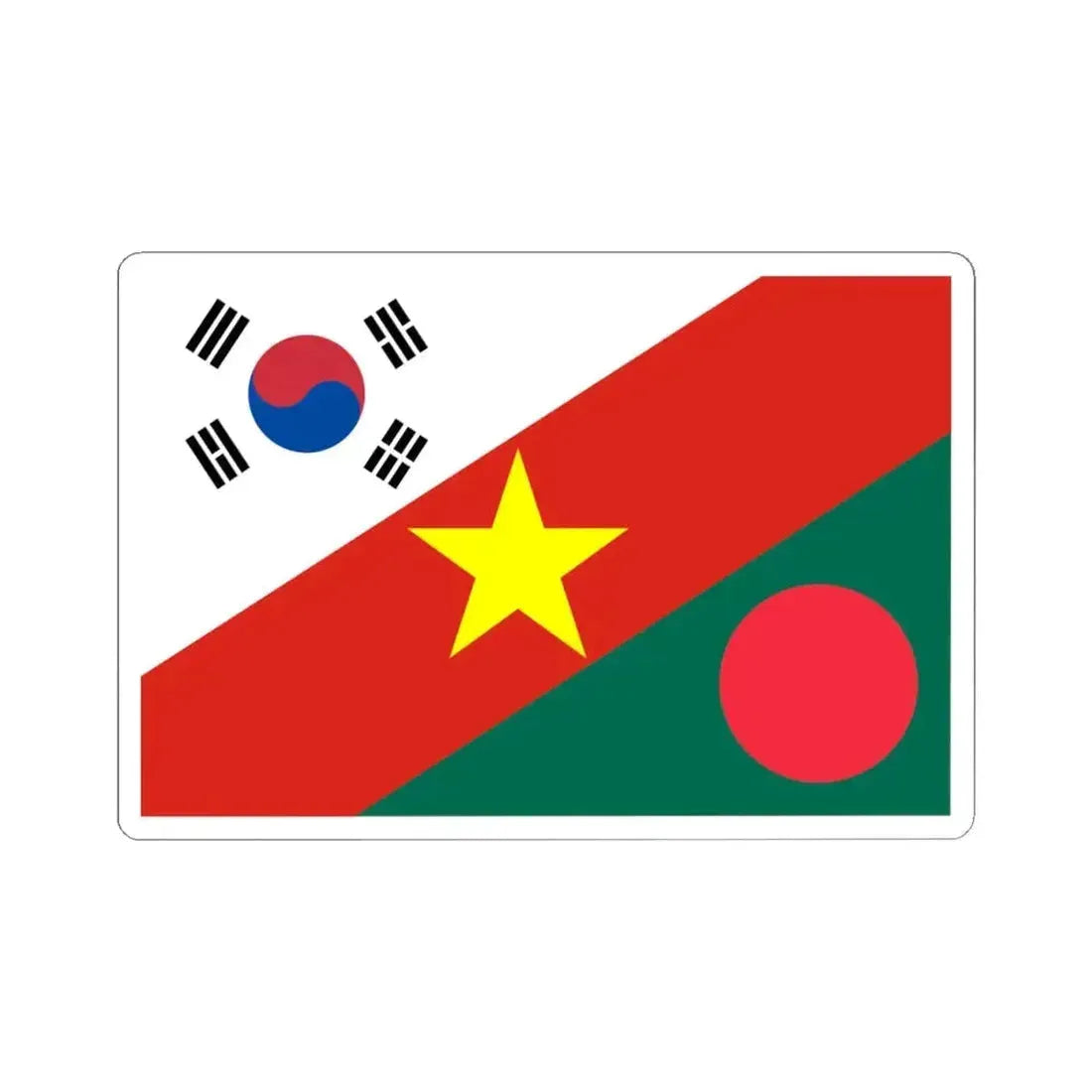Flag of Bangladesh South Korea and Vietnam (Bangladesh) STICKER Vinyl Kiss-Cut Decal 4 Inch White - The Sticker Space