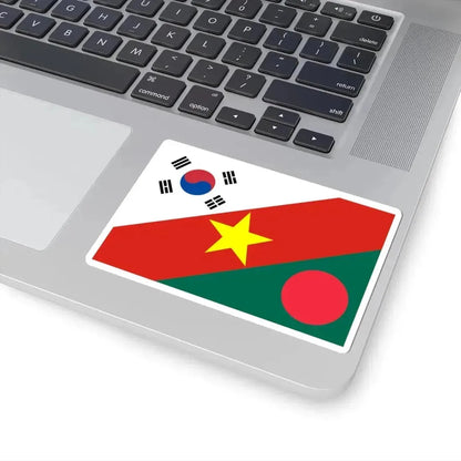 Flag of Bangladesh South Korea and Vietnam (Bangladesh) STICKER Vinyl Kiss-Cut Decal - The Sticker Space