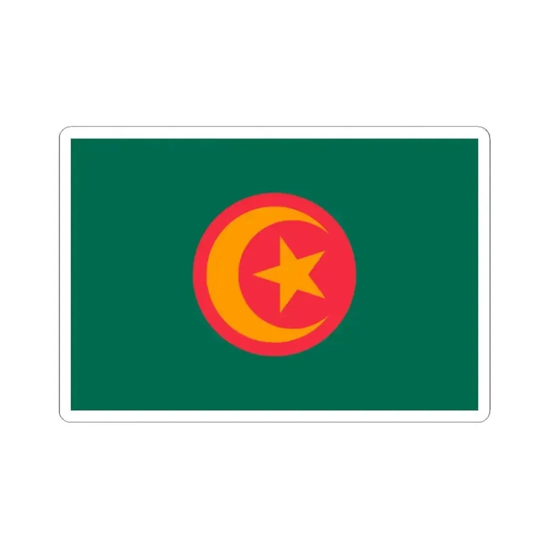 Flag of Bangladesh with crescent and star (Bangladesh) STICKER Vinyl Kiss-Cut Decal 2 Inch White - The Sticker Space