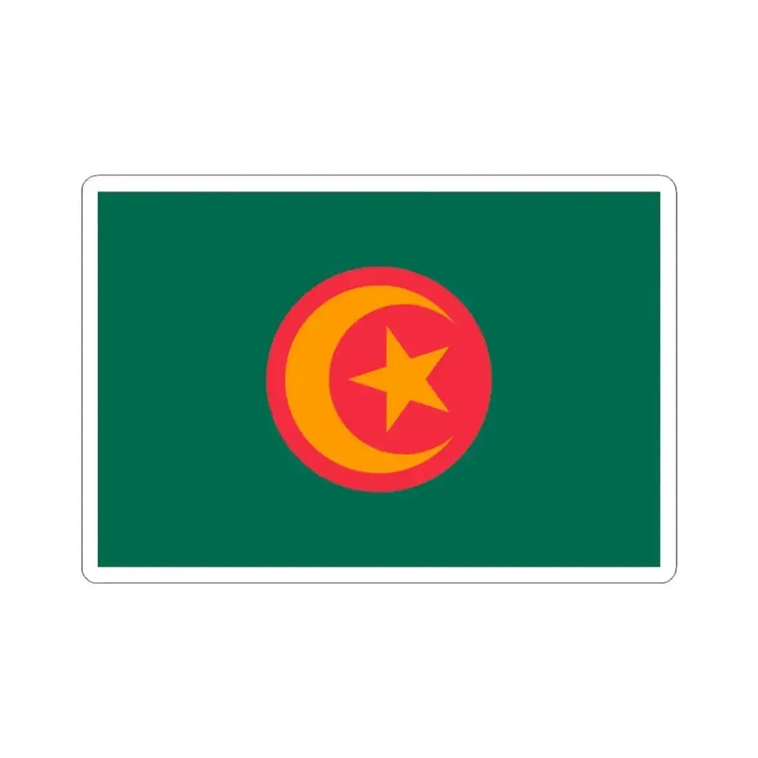 Flag of Bangladesh with crescent and star (Bangladesh) STICKER Vinyl Kiss-Cut Decal 3 Inch White - The Sticker Space