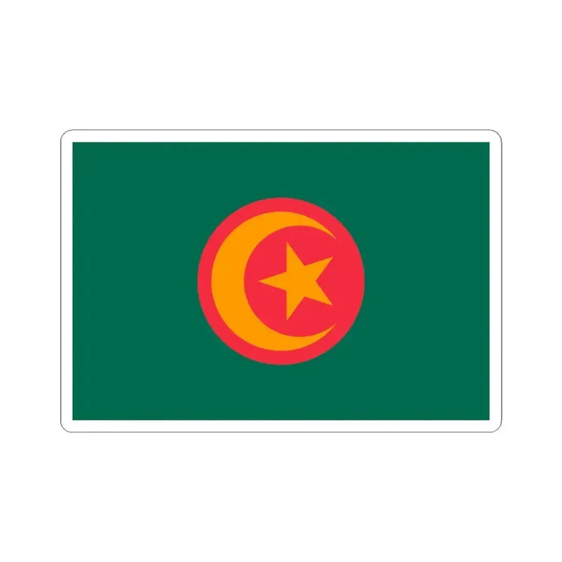 Flag of Bangladesh with crescent and star (Bangladesh) STICKER Vinyl Kiss-Cut Decal 4 Inch White - The Sticker Space