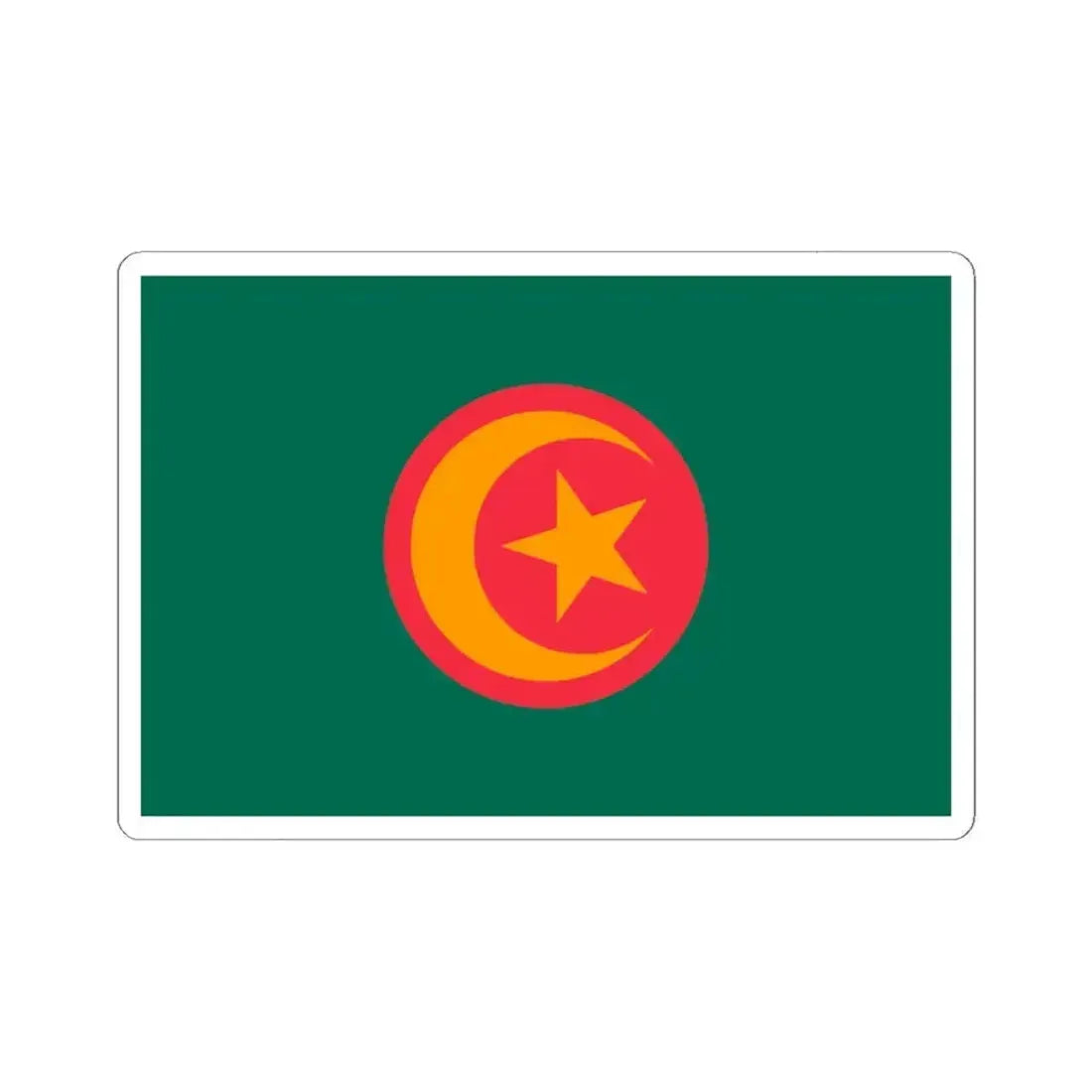 Flag of Bangladesh with crescent and star (Bangladesh) STICKER Vinyl Kiss-Cut Decal 6 Inch White - The Sticker Space